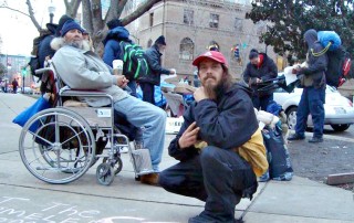Photograph published with “No camping” protestor ends his fast